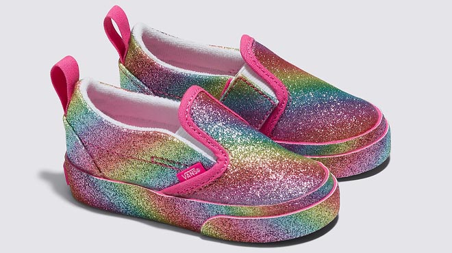 VANS Toddler Classic Slip On Glitter Rainglow Shoes
