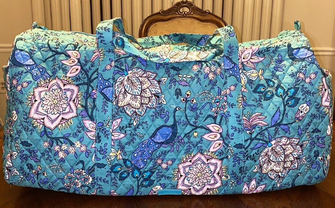 Vera Bradley XL Traveler Duffel in Peacock Garden Pattern Vera Bradley XL Traveler Duffel in Peacock Garden Pattern