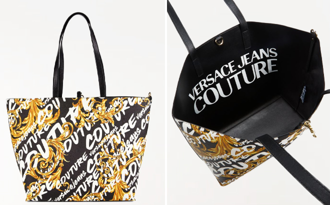 Versace Graphic Leather Tote