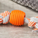 Vibrant Life Double Dental Dog Rope Toy in Orange Color