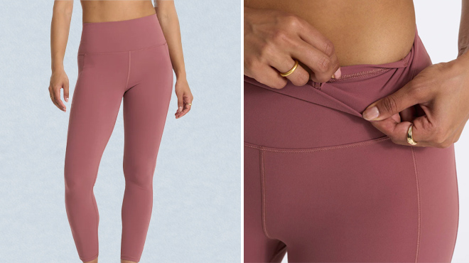 Vuori Studio Pocket Leggings Rosewood Color Vuori Studio Pocket Leggings Rosewood Color