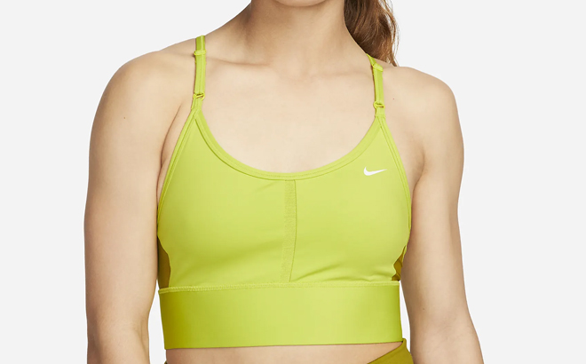 Woman Wearing Nike Indy Light Support Padded Longline Sports Bra Woman Wearing Nike Indy Light Support Padded Longline Sports Bra