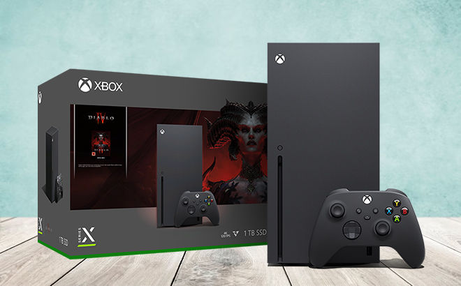 Xbox Series X and Diablo IV Bundle on a Table