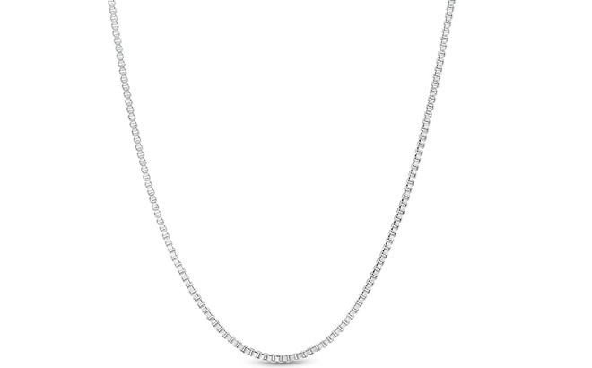 Zales Ladies 1 1mm Box Chain Necklace in Sterling Silver