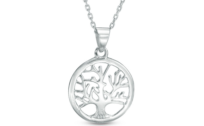 Zales Tree of Life Circle Pendant in Sterling Silver