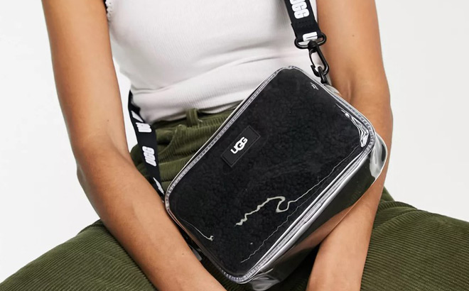a Woman Wearing UGG Clear Bag