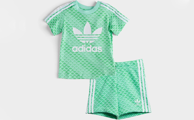 an Image of Adidas Baby Monogram T Shirt and Shorts Set an Image of Adidas Baby Monogram T Shirt and Shorts Set