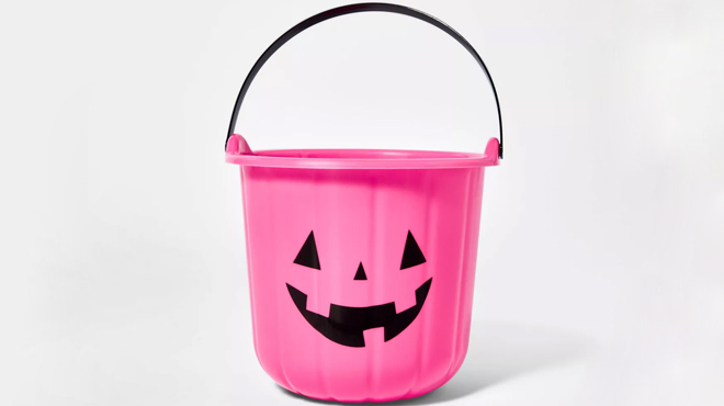 an Image of Hyde EEK Pink Pumpkin Halloween Trick or Treat Pail