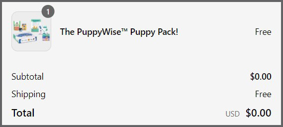 PuppyWise Welcome Kit Checkout