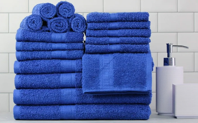18 Pack Towel in Blue at Walmart