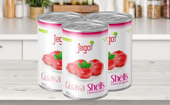 3 Packs of Guava Shells on Kitchen Table