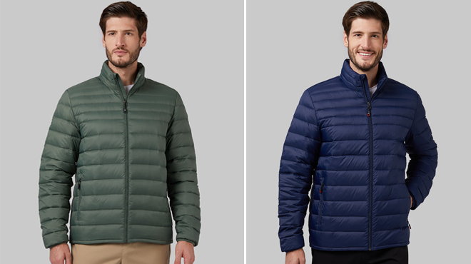 32 Degrees Mens Packable Jackets shown in two different colors
