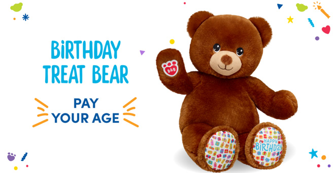 A Graphic of the Birthday Treat Bear from Build A Bear