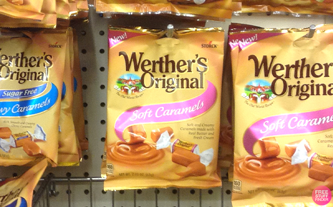 A Hanging Werthers Original Soft Caramel Candy