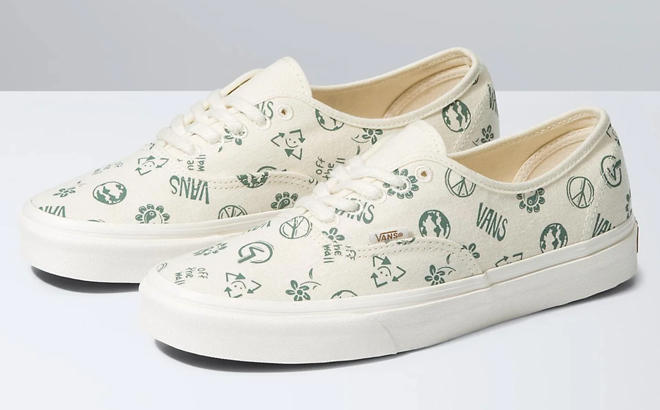 A Pair of VANS Eco Theory Shoes in Off White Color