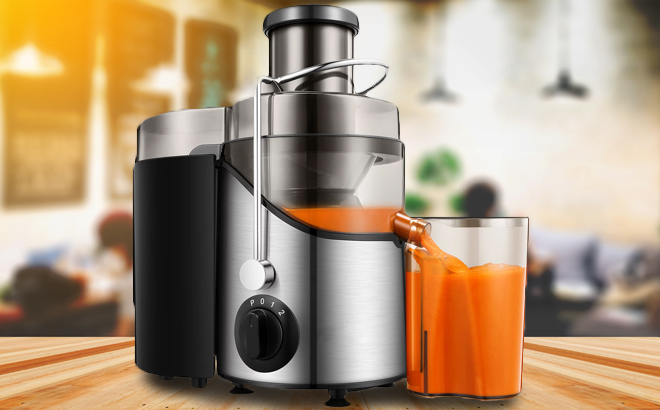 Aicook Juicer Extractor on a Wooden Table Aicook Juicer Extractor on a Wooden Table