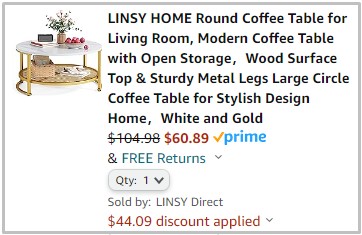 Amazon Coffee Table Checkout Screenshot Amazon Coffee Table Checkout Screenshot