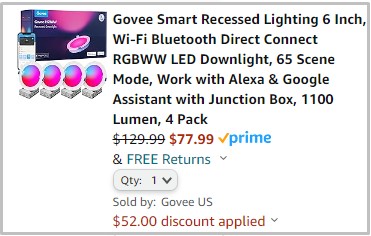 Amazon Govee Checkout Screenshot Amazon Govee Checkout Screenshot