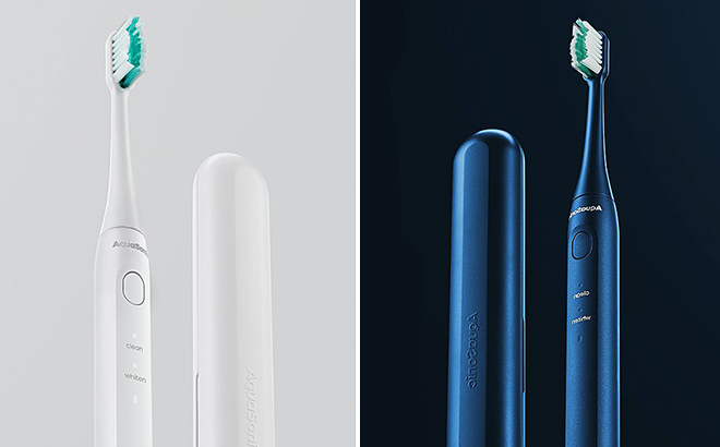 AquaSonic Icon Rechargeable Power Toothbrush in Two Different Colors