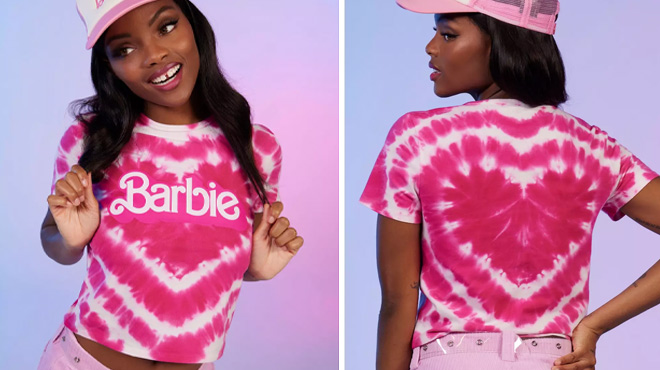 Barbie Logo Heart Tie Dye Girls Baby T Shirt