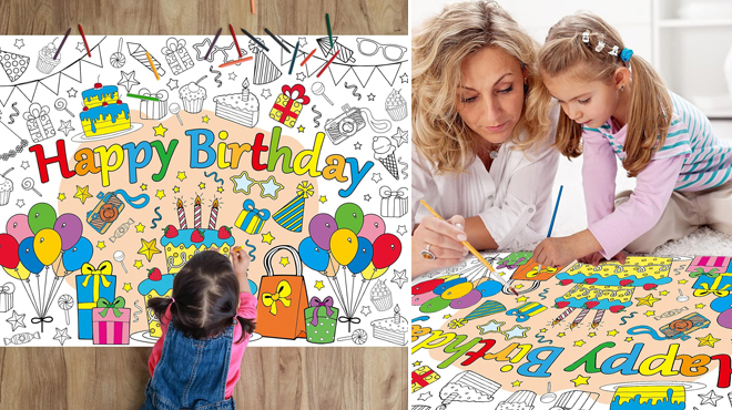 Birthday Coloring Tablecloth