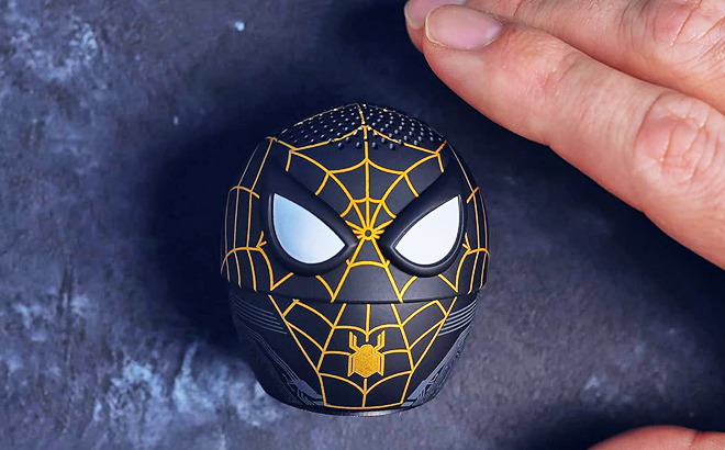 Bitty Boomers Marvel Spider Man Black Gold Suit Mini Bluetooth Speaker