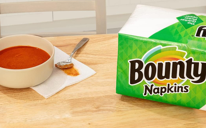 Bounty Paper Napkins on the Table