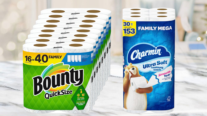 Bounty QuickSize Paper Towels Charmin Ultra Soft Toilet Paper