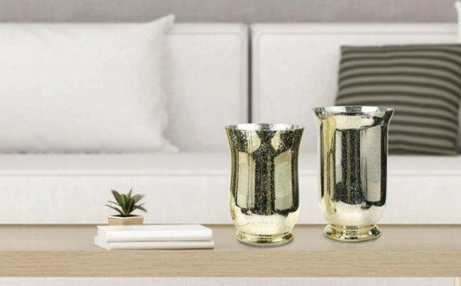 Candle Holders on a Table in a Living Room Candle Holders on a Table in a Living Room