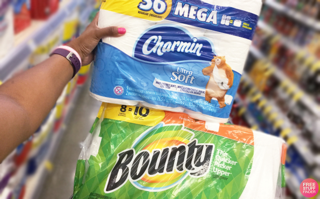 Charmin Toilet Paper and Bounty Paper Towels