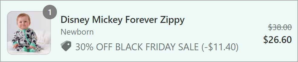 Checkout page of Disney Mickey Forever Zippy