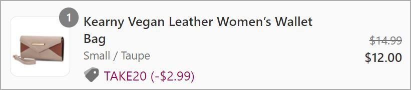 Checkout page of MKF Kearny Vegan Leather Womens Wallet Bag Burgundy