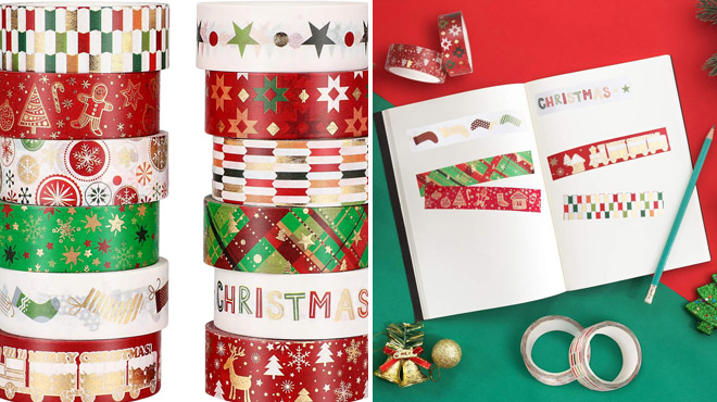 Christmas Pattern Washi Tapes 12 Count Christmas Pattern Washi Tapes 12 Count