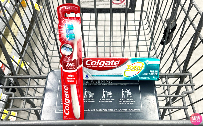 Colgate Total Fresh Mint Stripe Toothpaste and Colgate 360 Optic White Soft Toothbrush