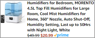 Cool Mist Humidifiers Order Summary Cool Mist Humidifiers Order Summary