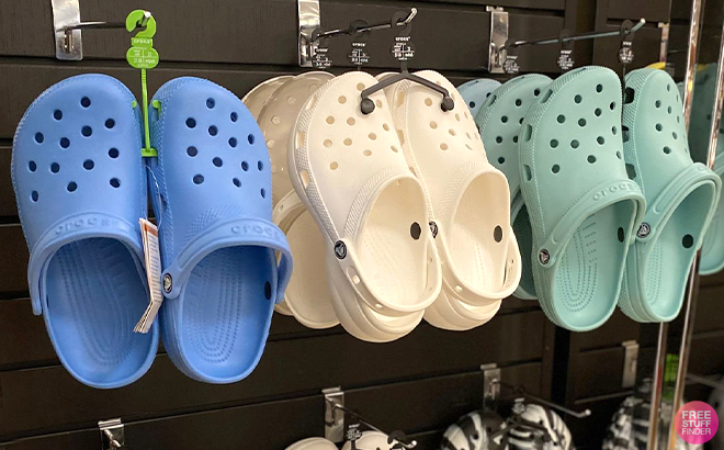 Crocs Classic Clogs in Various Colors on Hangers