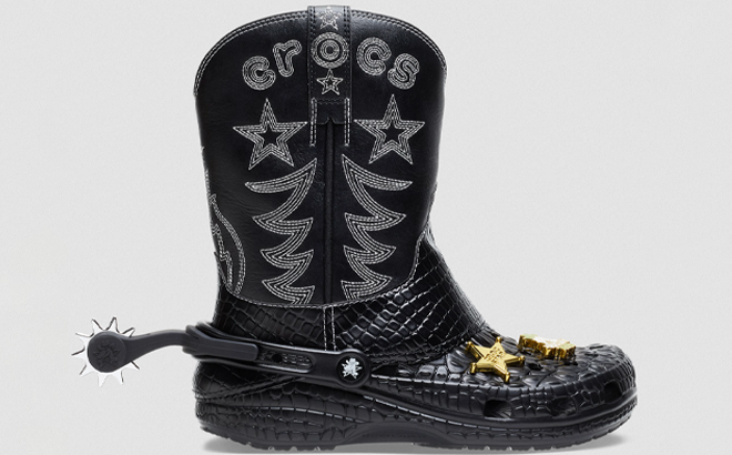 Crocs Classic Cowboy Boots with two Star Jibbitz Charms