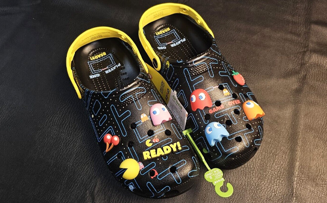 Crocs Pac Man Classic Clogs in Black Color on the Leather Material