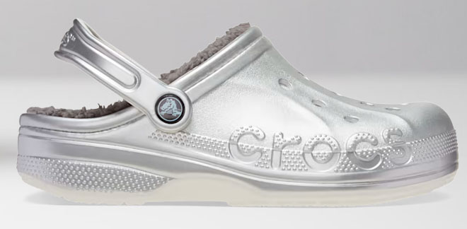 Crocs Silver Lined Clogs Side View