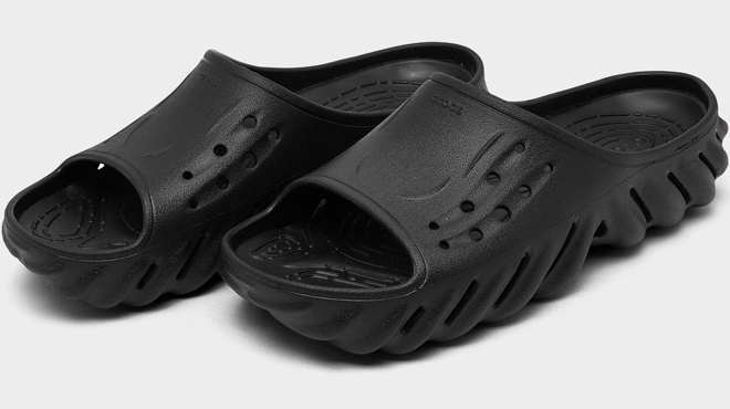 Crocs Womens Echo Slides Black Color