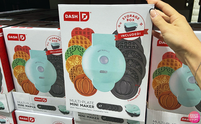 DASH MULTI-PLATE MINI WAFFLE MAKER WITH 7 PLATES / HOLIDAY Set Once Works  for sale online