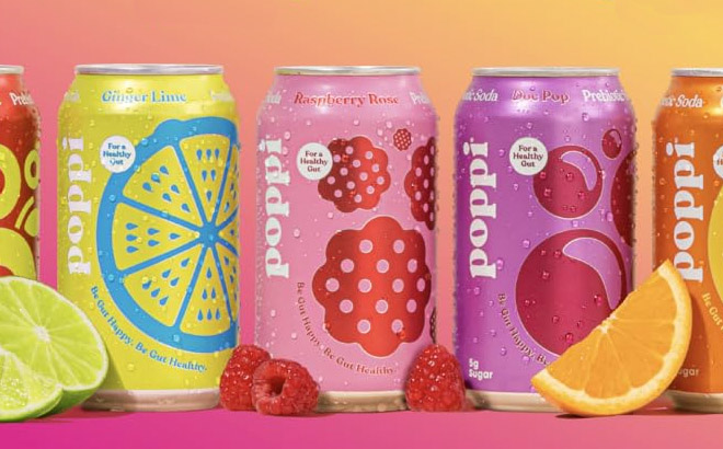 Different Flavors of POPPI Sparkling Prebiotic Soda