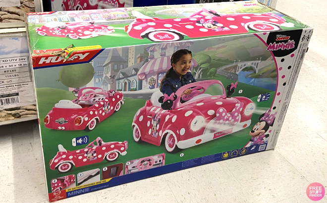 Disney Minnie Mouse Convertible Ride On Car in the Box