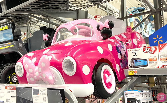 Disney Minnie Mouse Convertible Ride On Car on the Shelf
