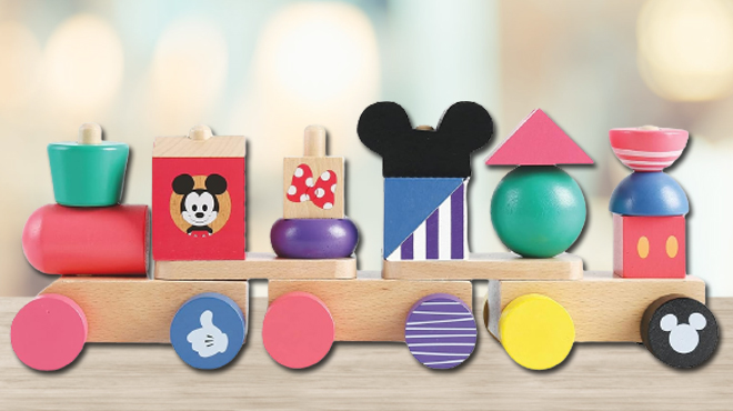 Disney Wooden Toys Mickey Mouse Stacking Train Set