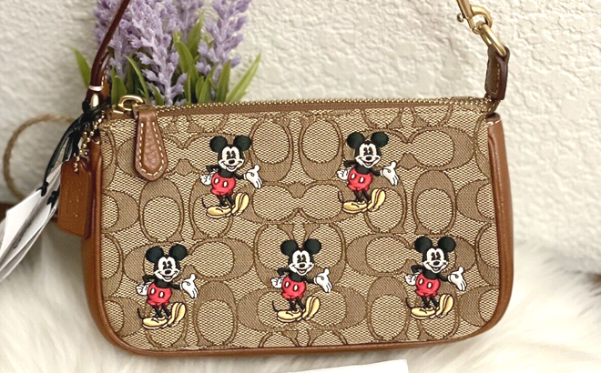 Disney X Coach Nolita 19 In Signature Jacquard With Mickey Mouse