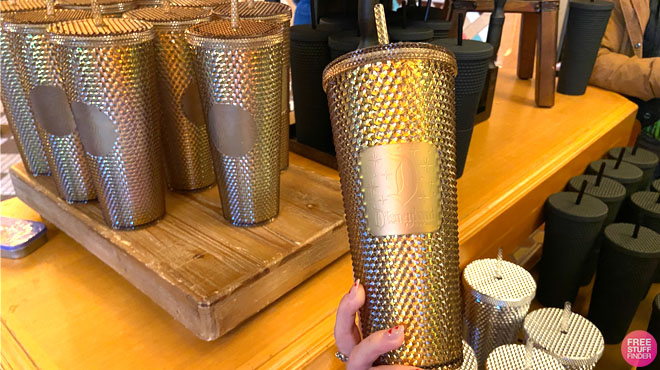 Disneyland Geometric Starbucks Tumbler Gold Color
