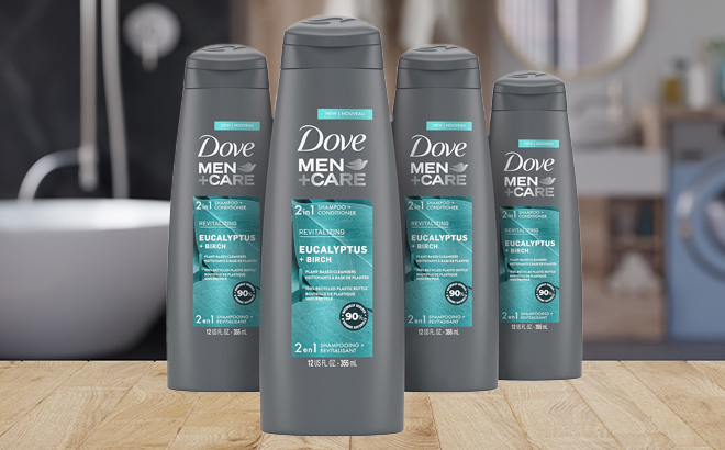 Dove MenCare 2 in 1 Shampoo Conditioner Eucalyptus Birch 4 Count