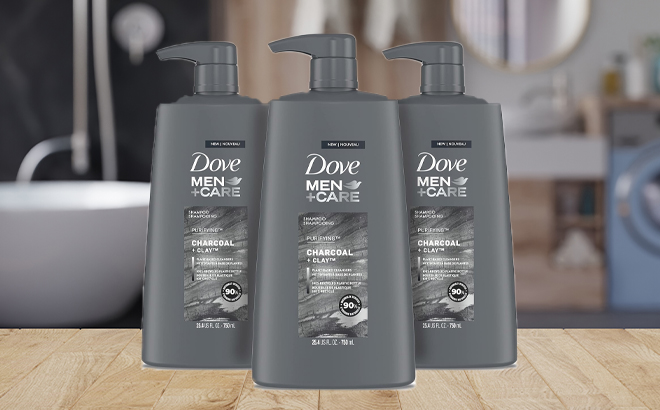 Dove MenCare Shampoo Charcoal Clay 3 Count