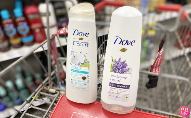 Dove Shampoo and Conditioner in CVS Cart